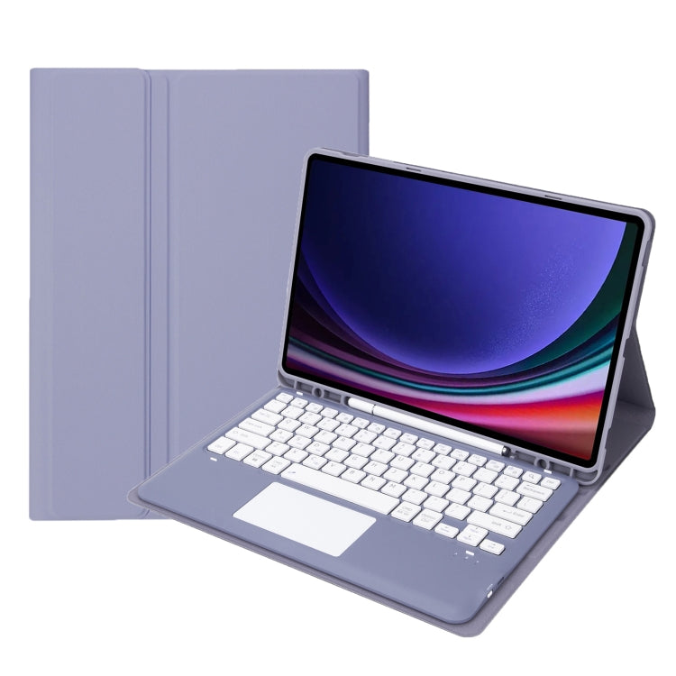 For Samsung Galaxy Tab S9 FE+ A810B-A Touch Pad Detachable Bluetooth Keyboard Leather Tablet Case(Purple) - Samsung Keyboard by PMC TechLife | Online Shopping South Africa | PMC TechLife
