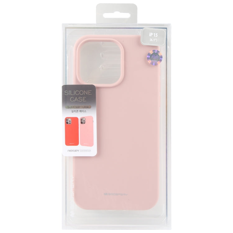 For iPhone 15 GOOSPERY SILICONE Silky Soft TPU Phone Case(Pink) - iPhone 15 Cases by GOOSPERY | Online Shopping South Africa | PMC Jewellery | Buy Now Pay Later Mobicred