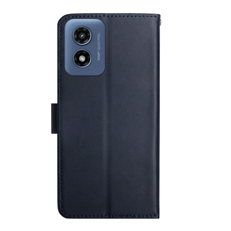 For Motorola Moto E14 Genuine Leather Fingerprint-proof Horizontal Flip Phone Case(Blue) - free shipping - PMC TechLife - Order now!