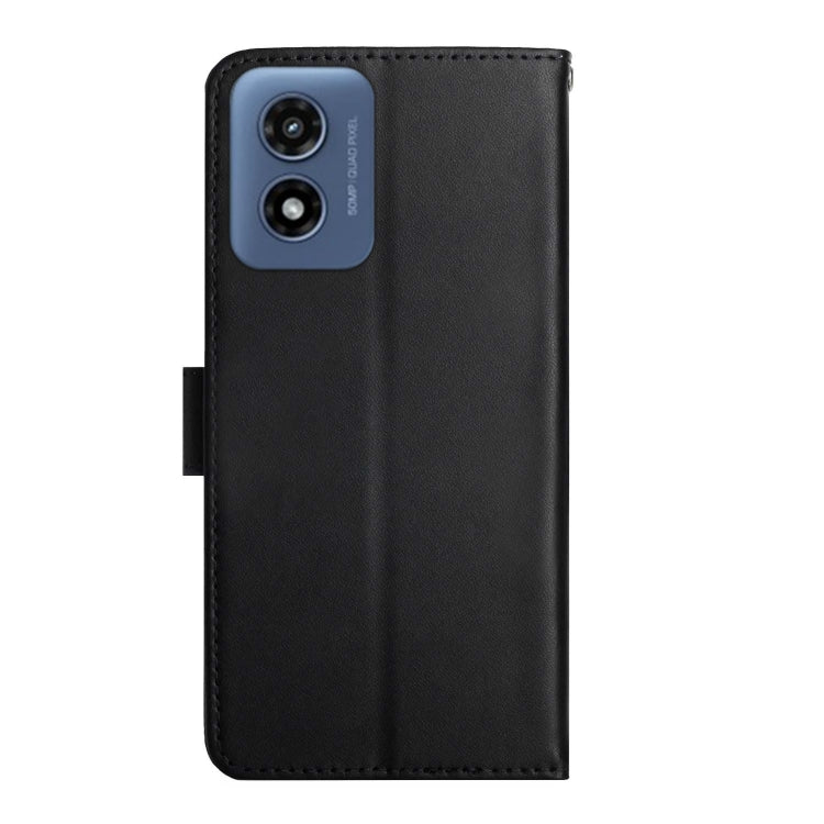 For Motorola Moto E14 Genuine Leather Fingerprint-proof Horizontal Flip Phone Case(Black) - Motorola Cases by PMC TechLife | Online Shopping South Africa | PMC TechLife | Buy Now Pay Later Mobicred