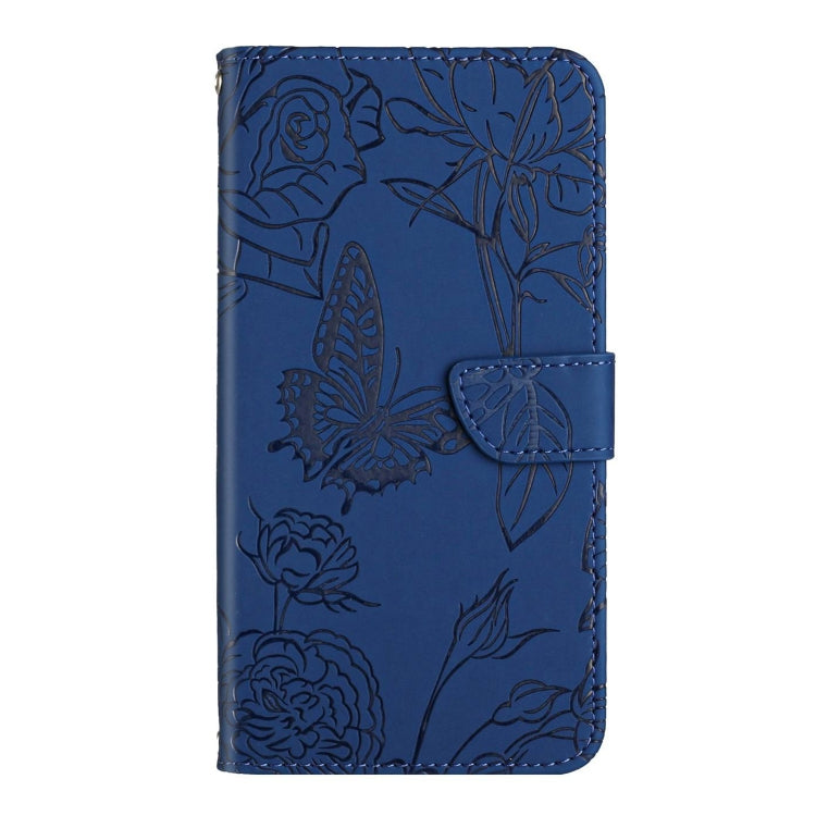 For Motorola Edge 5G 2024 HT03 Skin Feel Butterfly Embossed Flip Leather Phone Case(Blue) - Motorola Cases by PMC Jewellery | Online Shopping South Africa | PMC Jewellery | Buy Now Pay Later Mobicred