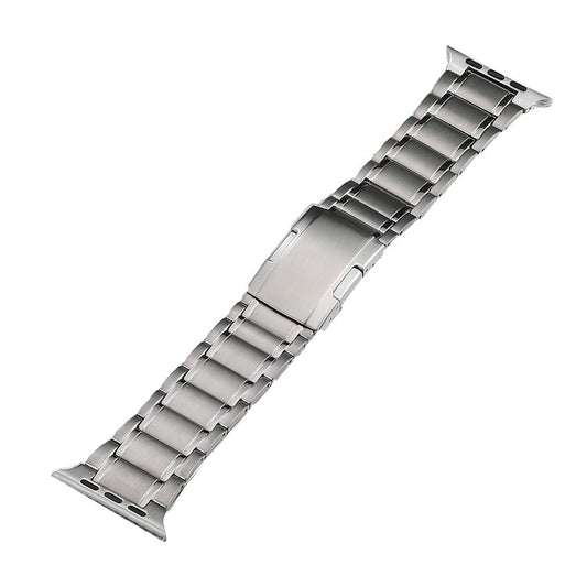 For Apple Watch SE 44mm Five Beads Turtle Buckle Titanium Steel Watch Band(Silver) - Watch Bands by PMC Jewellery | Online Shopping South Africa | PMC Jewellery