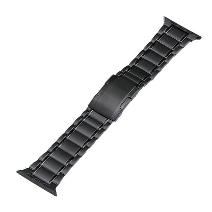 For Apple Watch Series 2 42mm Five Beads Turtle Buckle Titanium Steel Watch Band(Black) - Watch Bands by PMC Jewellery | Online Shopping South Africa | PMC Jewellery