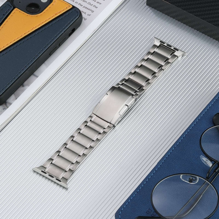 For Apple Watch Series 2 42mm Five Beads Turtle Buckle Titanium Steel Watch Band(Silver) - Watch Bands by PMC TechLife | Online Shopping South Africa | PMC TechLife