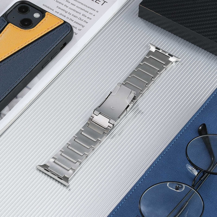 For Apple Watch Series 2 42mm Five Beads Turtle Buckle Titanium Steel Watch Band(Silver) - Watch Bands by PMC TechLife | Online Shopping South Africa | PMC TechLife