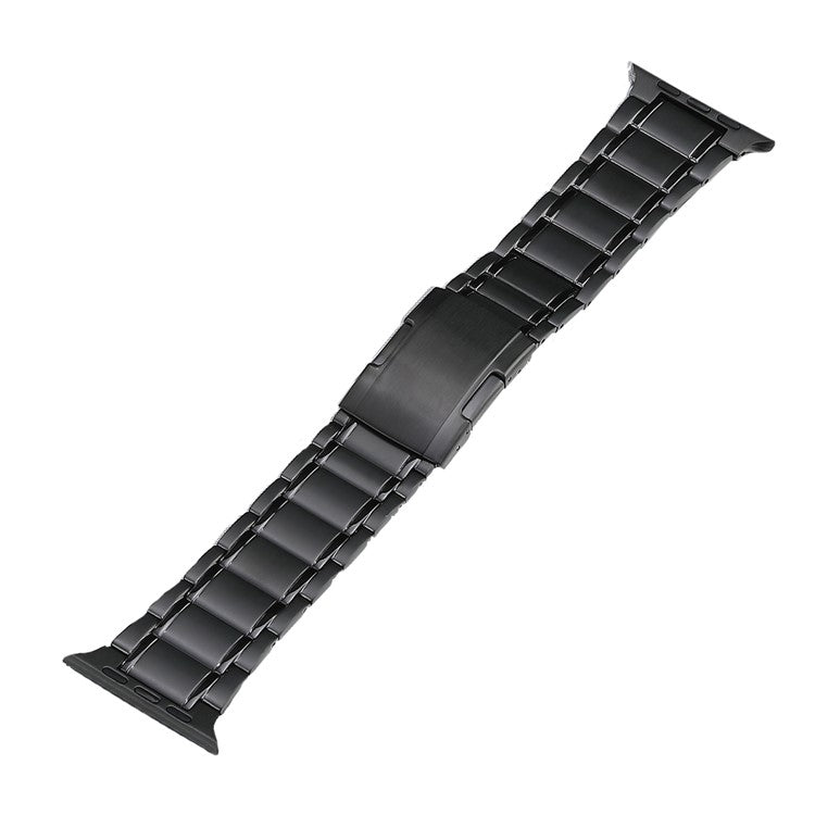 For Apple Watch 42mm Five Beads Turtle Buckle Titanium Steel Watch Band(Black) - Watch Bands by PMC TechLife | Online Shopping South Africa | PMC TechLife