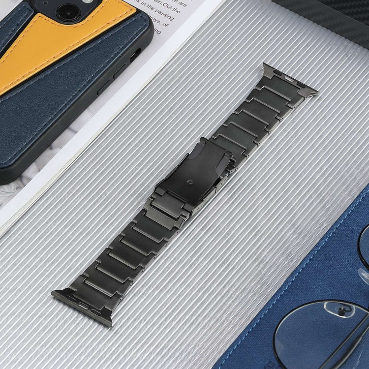 For Apple Watch 42mm Five Beads Turtle Buckle Titanium Steel Watch Band(Grey) - Watch Bands by PMC TechLife | Online Shopping South Africa | PMC TechLife