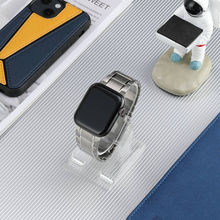 For Apple Watch 42mm Five Beads Turtle Buckle Titanium Steel Watch Band(Silver) - Watch Bands by PMC TechLife | Online Shopping South Africa | PMC TechLife