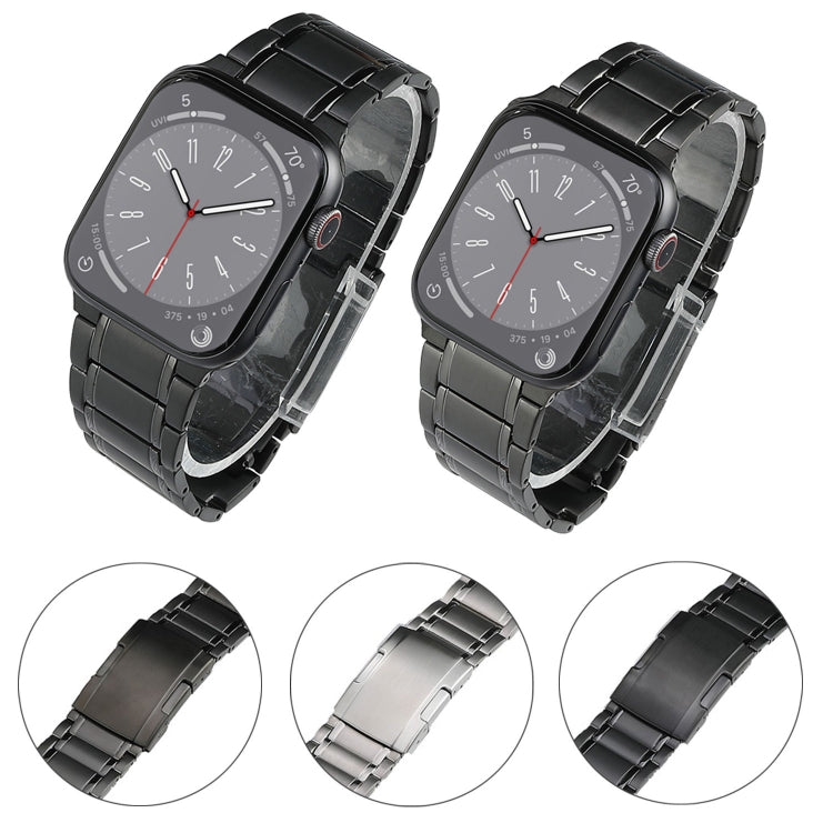 For Apple Watch 42mm Five Beads Turtle Buckle Titanium Steel Watch Band(Silver) - Watch Bands by PMC TechLife | Online Shopping South Africa | PMC TechLife