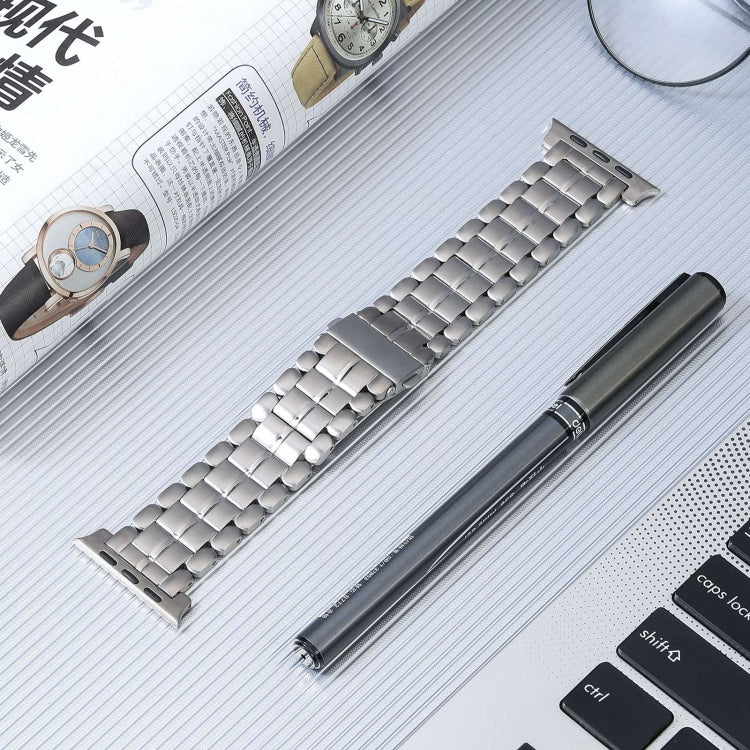 For Apple Watch Series 8 45mm Five Beads Titanium Steel Watch Band(Silver) - Watch Bands by PMC TechLife | Online Shopping South Africa | PMC TechLife