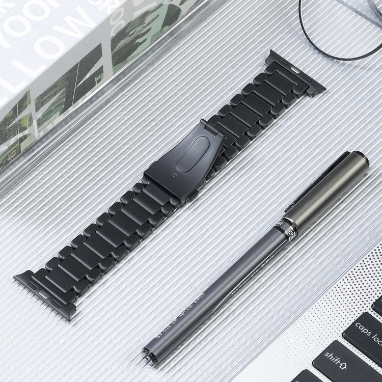 For Apple Watch Series 5 40mm Five Beads Titanium Steel Watch Band(Black) - Watch Bands by PMC TechLife | Online Shopping South Africa | PMC TechLife