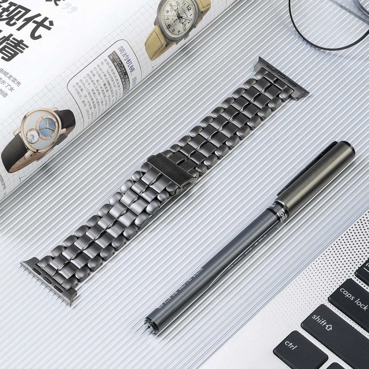 For Apple Watch 4 40mm Five Beads Titanium Steel Watch Band(Grey) - Watch Bands by PMC Jewellery | Online Shopping South Africa | PMC Jewellery