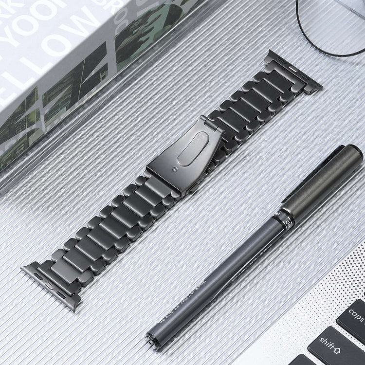 For Apple Watch Series 3 38mm Five Beads Titanium Steel Watch Band(Grey) - Watch Bands by PMC TechLife | Online Shopping South Africa | PMC TechLife