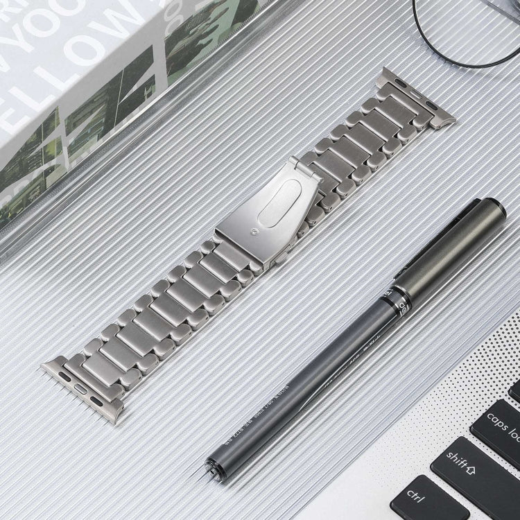 For Apple Watch Series 3 38mm Five Beads Titanium Steel Watch Band(Silver) - Watch Bands by PMC TechLife | Online Shopping South Africa | PMC TechLife