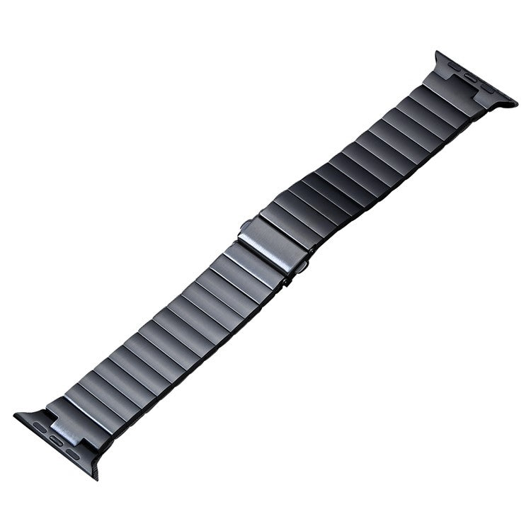 For Apple Watch SE 40mm Flat Buckle Stainless Steel Watch Band(Black) - free shipping - PMC TechLife - Order now!