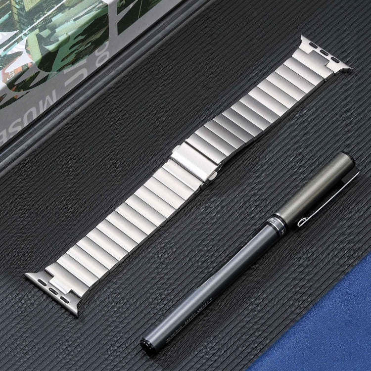 For Apple Watch SE 40mm Flat Buckle Stainless Steel Watch Band(Silver) - free shipping - PMC TechLife - Order now!