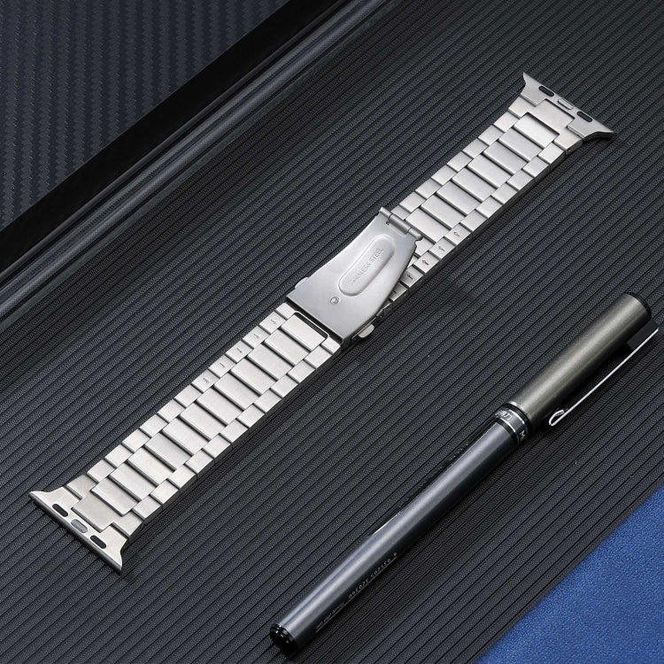For Apple Watch SE 40mm Flat Buckle Stainless Steel Watch Band(Silver) - free shipping - PMC TechLife - Order now!