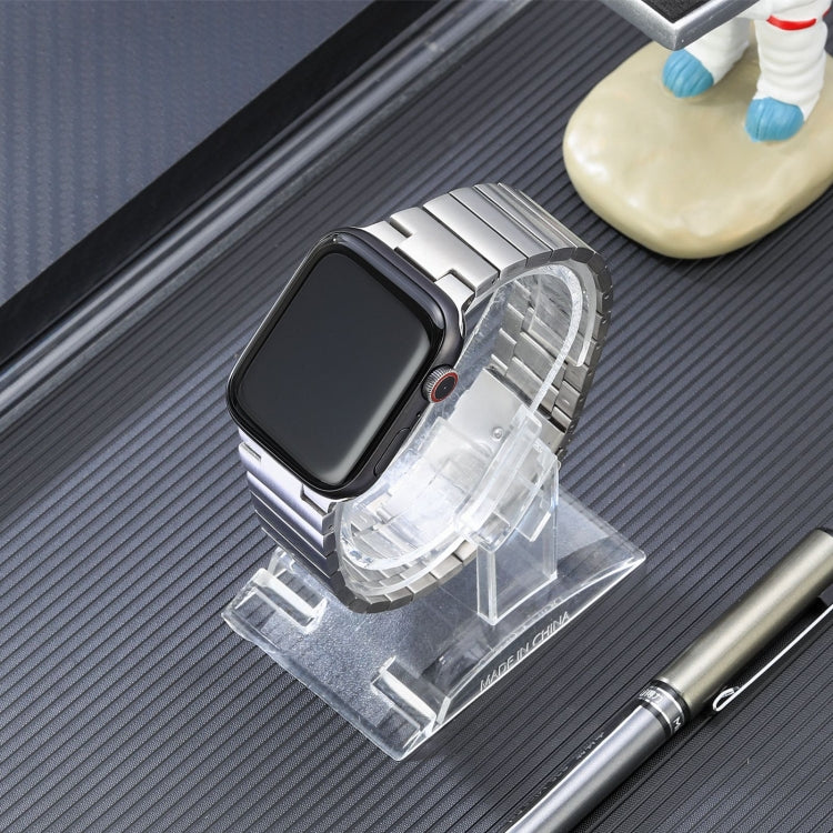 For Apple Watch SE 40mm Flat Buckle Stainless Steel Watch Band(Silver) - free shipping - PMC TechLife - Order now!