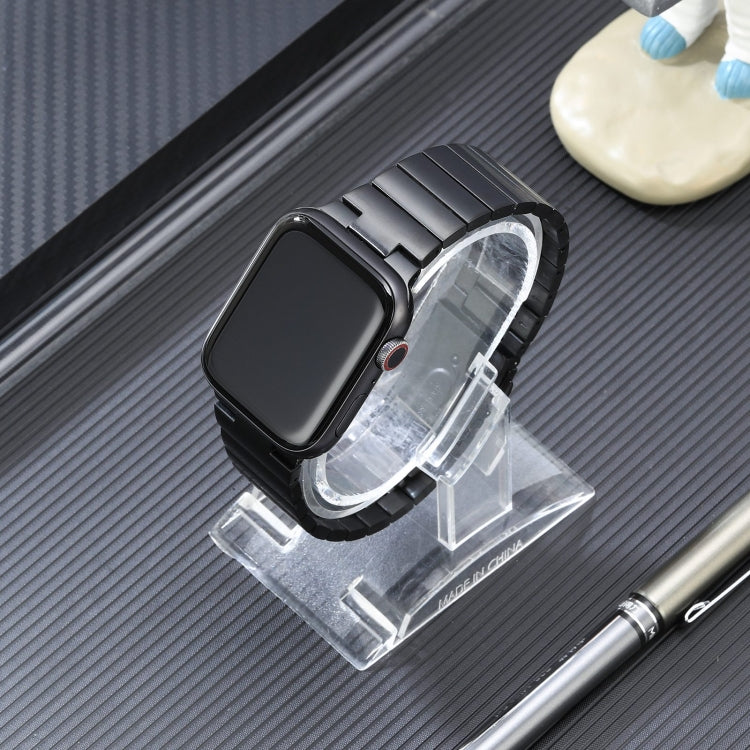 For Apple Watch 38mm Flat Buckle Stainless Steel Watch Band(Black) - free shipping - PMC TechLife - Order now!