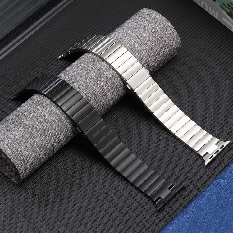For Apple Watch 42mm Flat Buckle Stainless Steel Watch Band(Black) - free shipping - PMC TechLife - Order now!