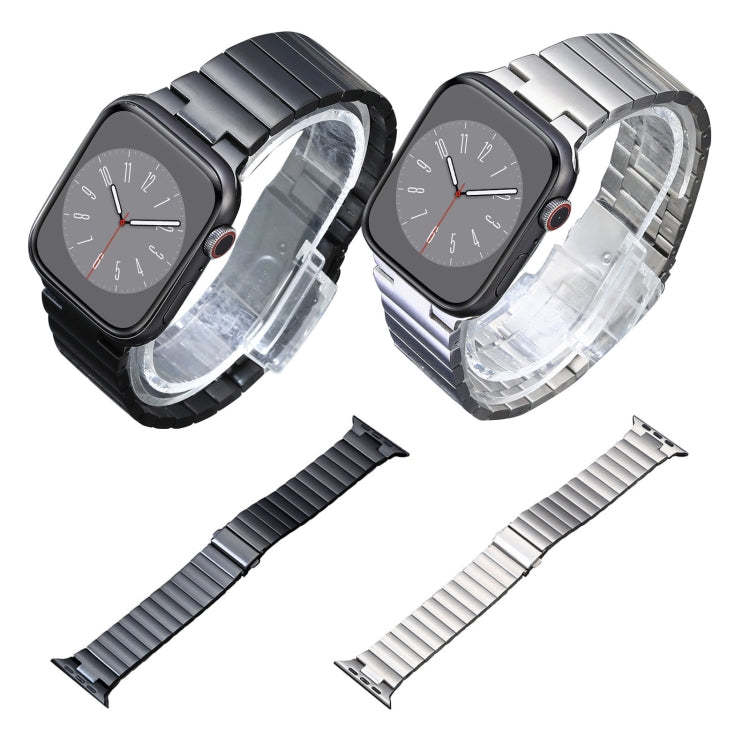 For Apple Watch SE 44mm Flat Buckle Stainless Steel Watch Band(Silver) - free shipping - PMC TechLife - Order now!