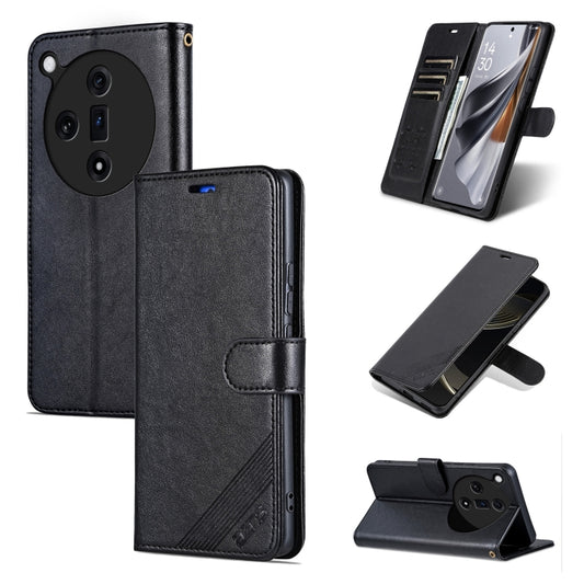 For OPPO Find X7 AZNS Sheepskin Texture Flip Leather Phone Case(Black) - Find X7 Cases by AZNS | Online Shopping South Africa | PMC Jewellery | Buy Now Pay Later Mobicred