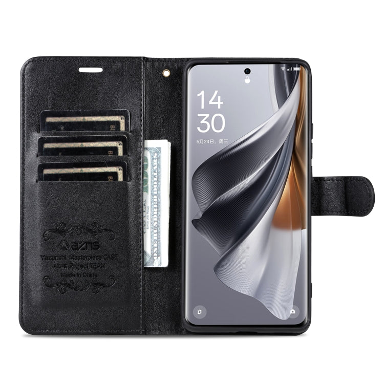 For OPPO Find X7 AZNS Sheepskin Texture Flip Leather Phone Case(Black) - OPPO Cases by AZNS | Online Shopping South Africa | PMC TechLife | Buy Now Pay Later Mobicred