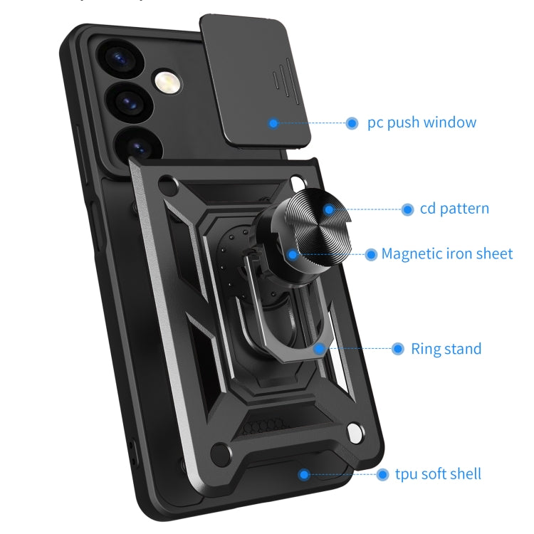 For Samsung Galaxy S24 5G Sliding Camera Cover Design TPU+PC Phone Case(Silver) - Galaxy S24 5G Cases by PMC TechLife | Online Shopping South Africa | PMC TechLife