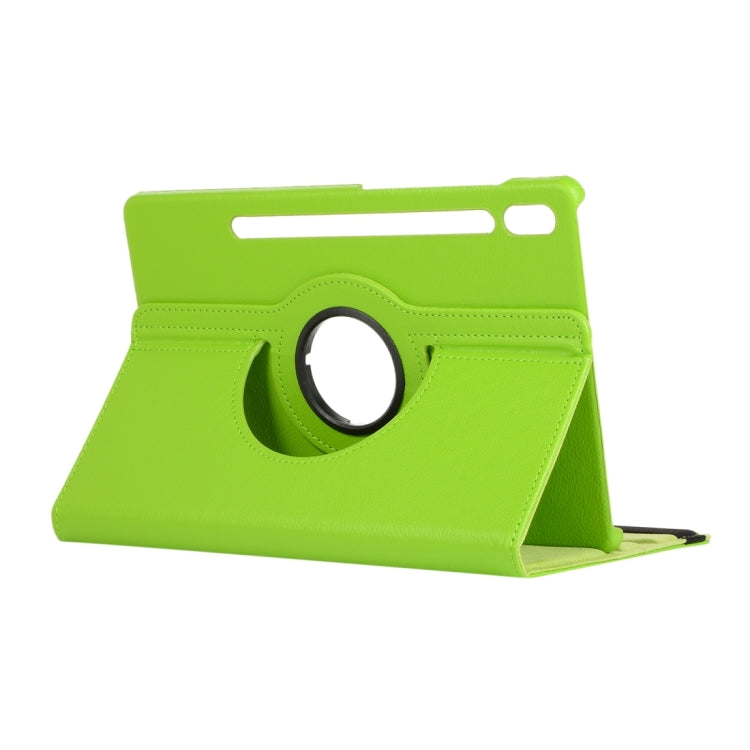 For Samsung Galaxy Tab S10 FE / S9 FE / S9 Litchi Texture 360 Degrees Rotation Holder Leather Tablet Case(Green) - free shipping - PMC Jewellery - Order now!