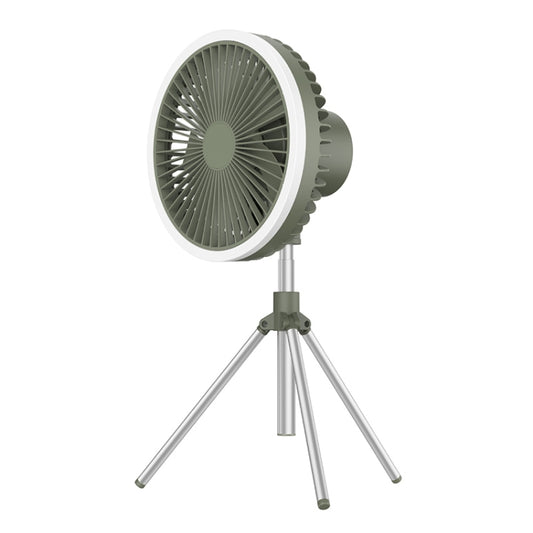 DQ216 10000mAh Outdoor Portable Liftable Swivel Head Camping Fan Tent Hanging Vertical Colorful Light with Remote Control(Avocado Green) - Electric Fans by PMC Jewellery | Online Shopping South Africa | PMC Jewellery | Buy Now Pay Later Mobicred