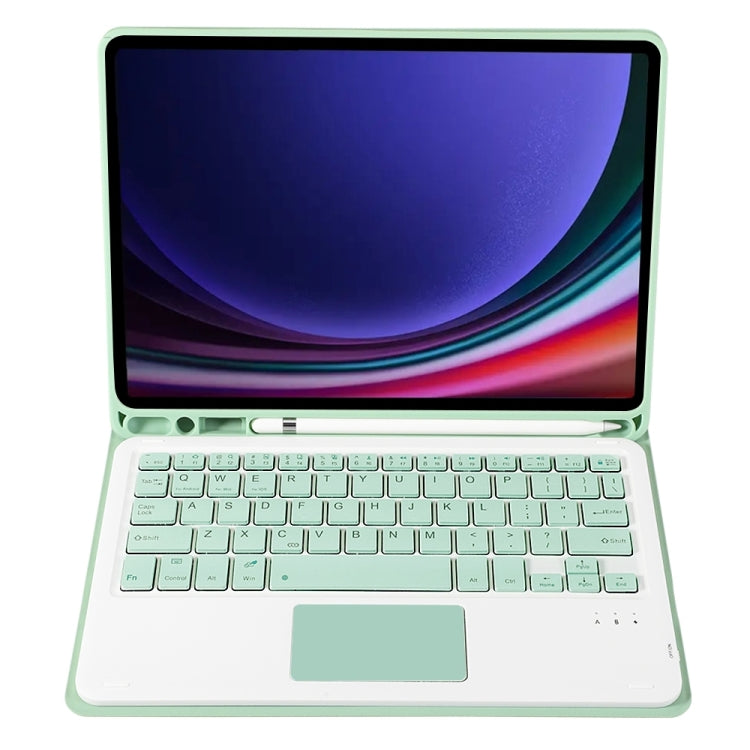 For Samsung Galaxy Tab S9 A710B-A Candy Color TPU Touch Bluetooth Keyboard Leather Tablet Case with Pen Holder(Light Green) - Samsung Keyboard by PMC TechLife | Online Shopping South Africa | PMC TechLife