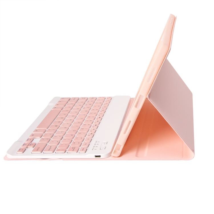For Samsung Galaxy Tab S9 FE A710B Candy Color TPU Bluetooth Keyboard Leather Tablet Case with Pen Holder(Pink) - Samsung Keyboard by PMC TechLife | Online Shopping South Africa | PMC TechLife
