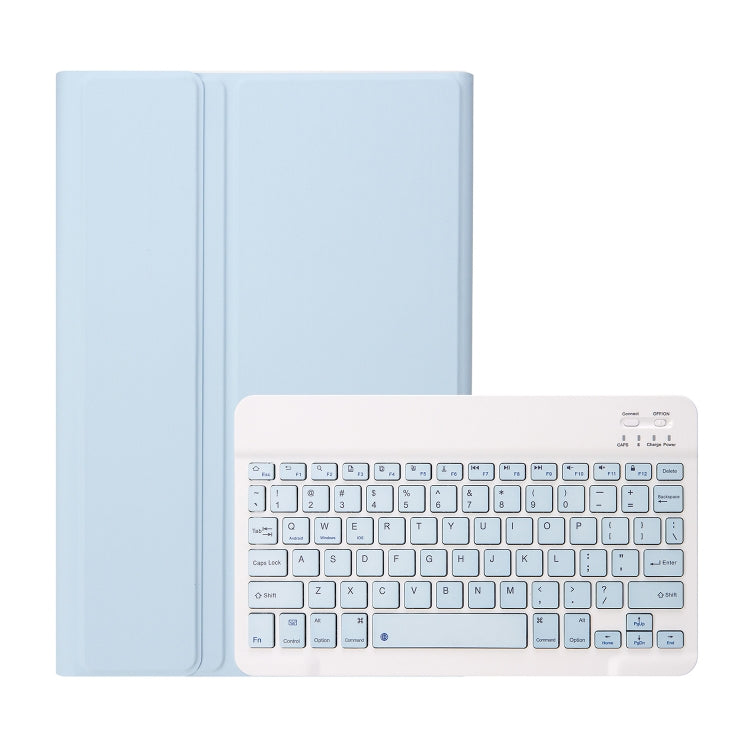For Samsung Galaxy Tab S9 FE / S10 FE A710B Candy Color TPU Bluetooth Keyboard Leather Tablet Case with Pen Holder(Ice Blue) - free shipping - PMC TechLife - Order now!