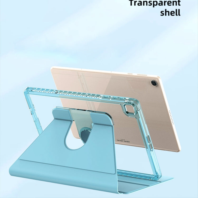 For Huawei MatePad T10 / T10S Clear 360 Rotation Stand Smart Leather Tablet Case(White) - Huawei by PMC TechLife | Online Shopping South Africa | PMC TechLife | Buy Now Pay Later Mobicred