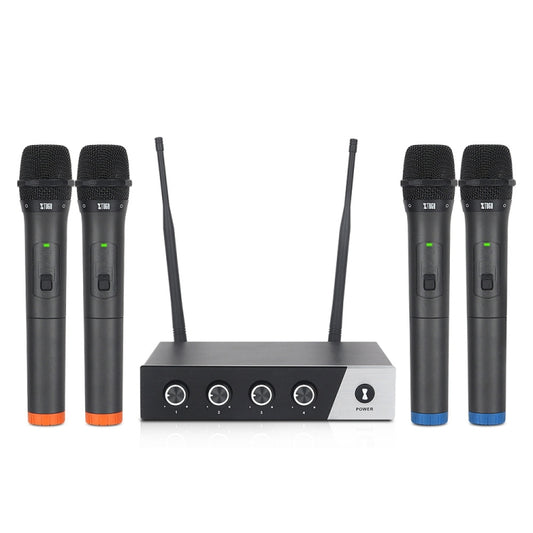 XTUGA S400 Professional 4-Channel UHF Wireless Microphone System with 4 Handheld Microphone(US Plug) - Microphone by XTUGA | Online Shopping South Africa | PMC Jewellery | Buy Now Pay Later Mobicred