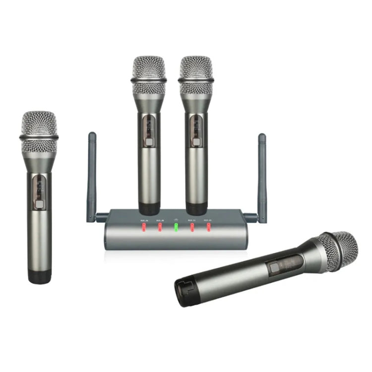 XTUGA U-F4600 Professional 4-Channel UHF Wireless Microphone System with 4 Handheld Microphone(AU Plug) - Microphone by XTUGA | Online Shopping South Africa | PMC Jewellery | Buy Now Pay Later Mobicred