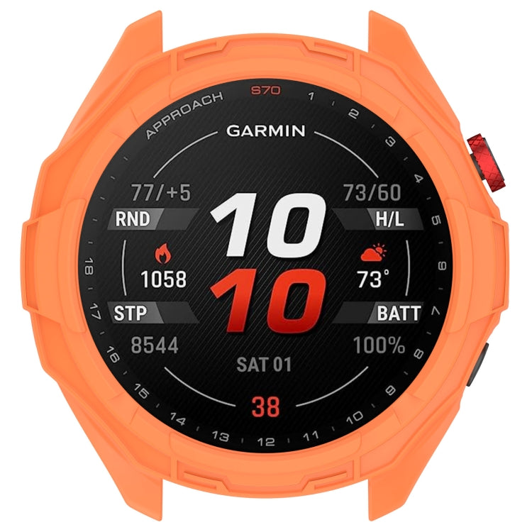 For Garmin Approach S70 47mm Armor Hollow Watch Protective Case(Orange) - Watch Cases by PMC Jewellery | Online Shopping South Africa | PMC Jewellery