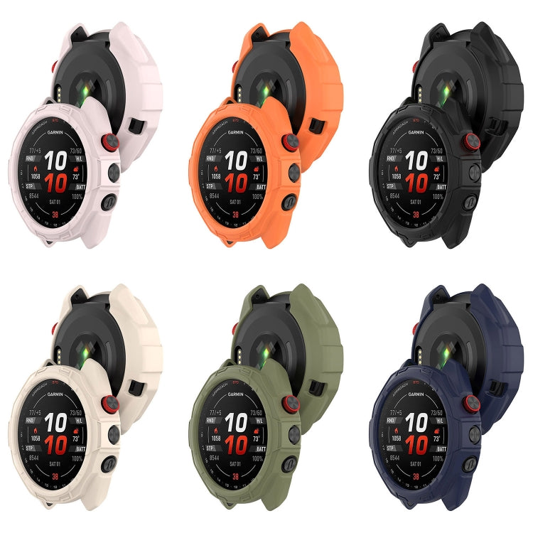 For Garmin Approach S70 42mm Armor Hollow Watch Protective Case(Black) - Watch Cases by PMC TechLife | Online Shopping South Africa | PMC TechLife