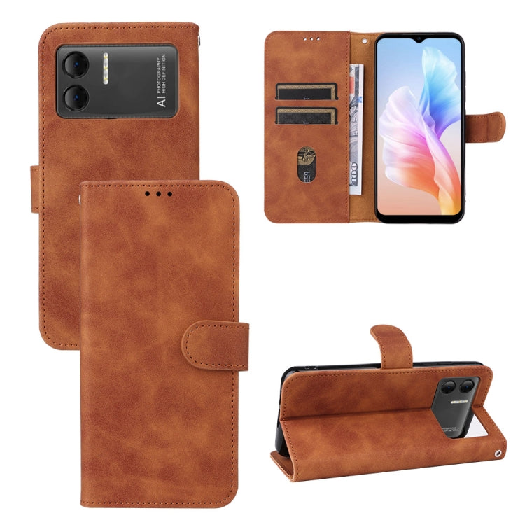 For Doogee X98 / X98 Pro Skin Feel Magnetic Flip Leather Phone Case(Brown) - More Brand by PMC TechLife | Online Shopping South Africa | PMC TechLife | Buy Now Pay Later Mobicred