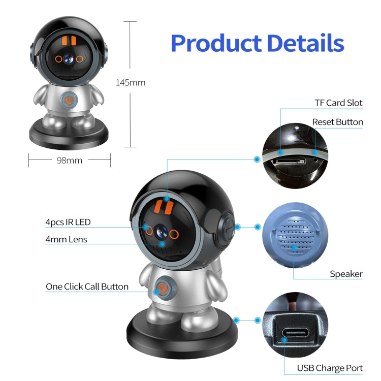 ESCAM PT302 Robot 3MP One Click Call Humanoid Detection WiFi IP Camera(EU Plug) - Wireless Camera by ESCAM | Online Shopping South Africa | PMC Jewellery