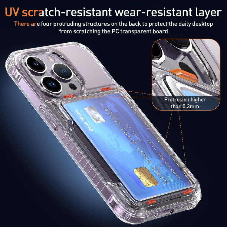For iPhone 15 Pro Max Crystal Clear Flip Card Slot Phone Case(Transparent) - iPhone 15 Pro Max Cases by PMC TechLife | Online Shopping South Africa | PMC TechLife