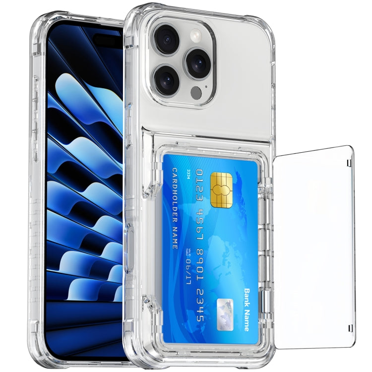 For iPhone 16 Pro Max Crystal Clear Flip Card Slot Phone Case(Transparent) - iPhone 16 Pro Max Cases by PMC TechLife | Online Shopping South Africa | PMC TechLife | Buy Now Pay Later Mobicred