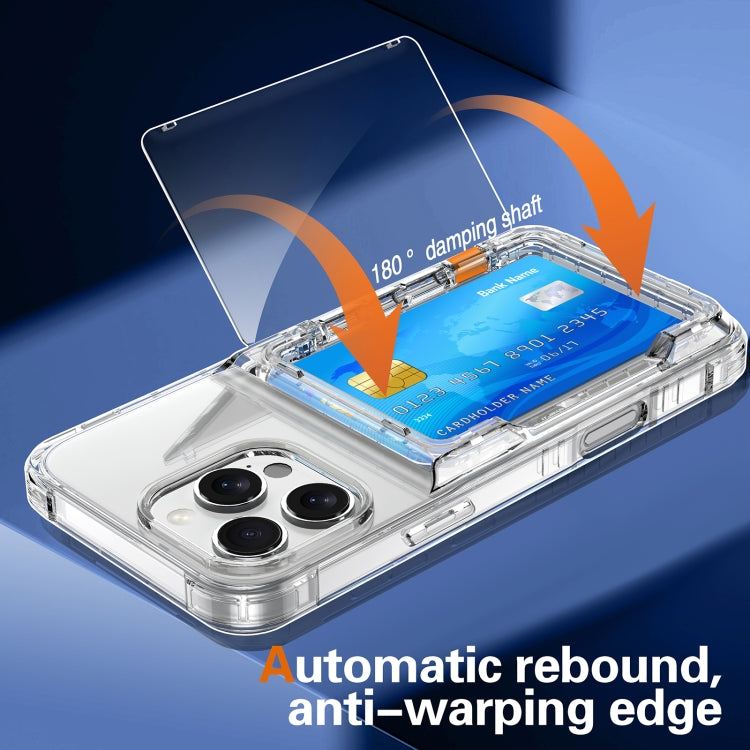For iPhone 16 Pro Crystal Clear Flip Card Slot Phone Case(Transparent) - iPhone 16 Pro Cases by PMC TechLife | Online Shopping South Africa | PMC TechLife | Buy Now Pay Later Mobicred