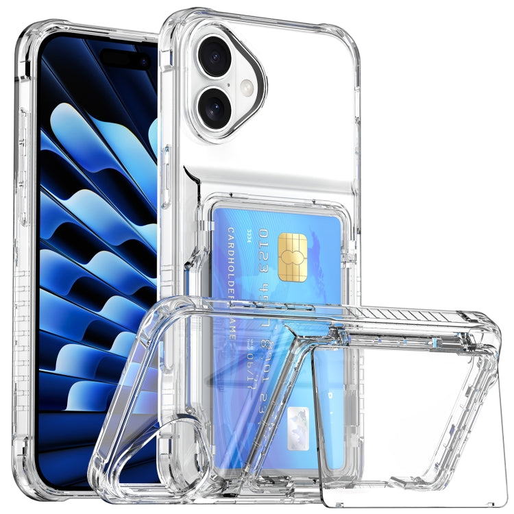 For iPhone 16 Crystal Clear Flip Card Slot Phone Case(Transparent) - free shipping - PMC TechLife - Order now!