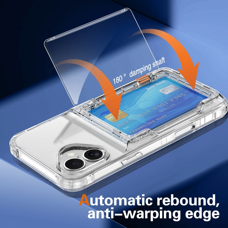 For iPhone 16 Crystal Clear Flip Card Slot Phone Case(Transparent) - free shipping - PMC TechLife - Order now!