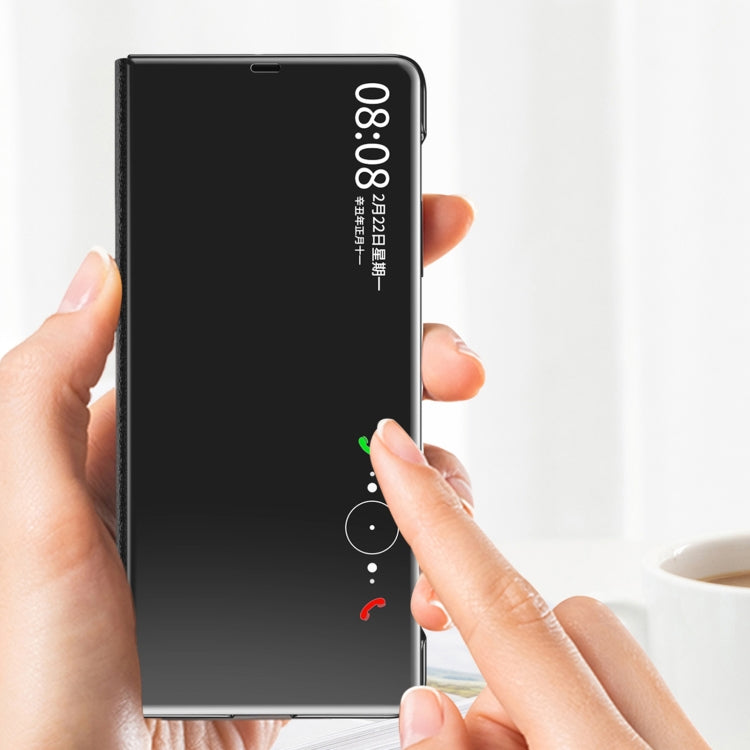 For Honor Magic V2 Electroplated Mirror Protective Phone Case with Holder(Blue) - Honor Cases by PMC TechLife | Online Shopping South Africa | PMC TechLife | Buy Now Pay Later Mobicred