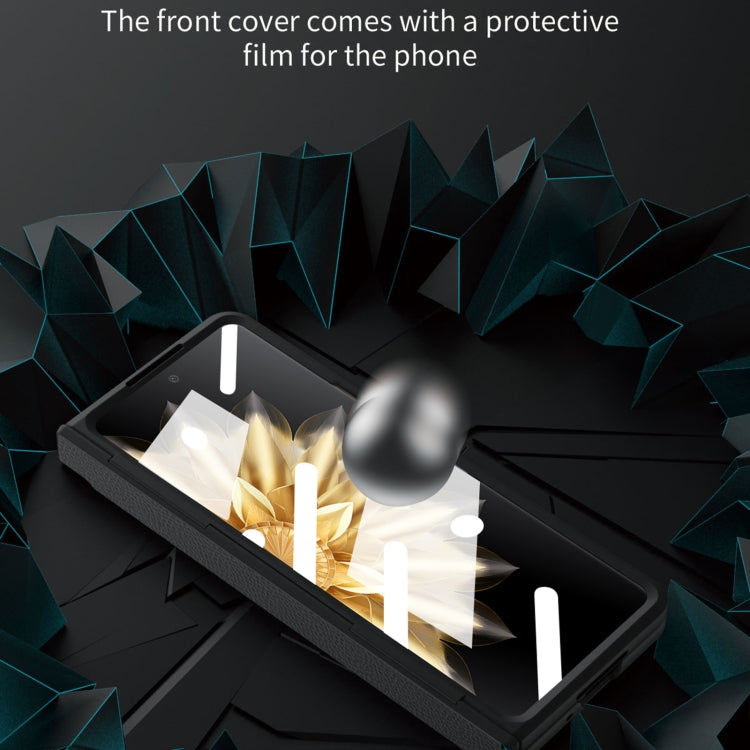For Honor Magic V2 Shield Series Integrated Folding Phone Case(Silver+Gold) - Honor Cases by PMC TechLife | Online Shopping South Africa | PMC TechLife | Buy Now Pay Later Mobicred