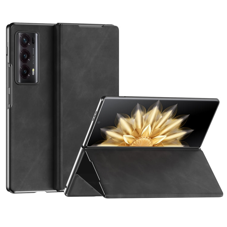 For Honor Magic V2 Celebrity Series Napa Texture Shockproof Phone Leather Case(Black) - Honor Cases by PMC TechLife | Online Shopping South Africa | PMC TechLife | Buy Now Pay Later Mobicred