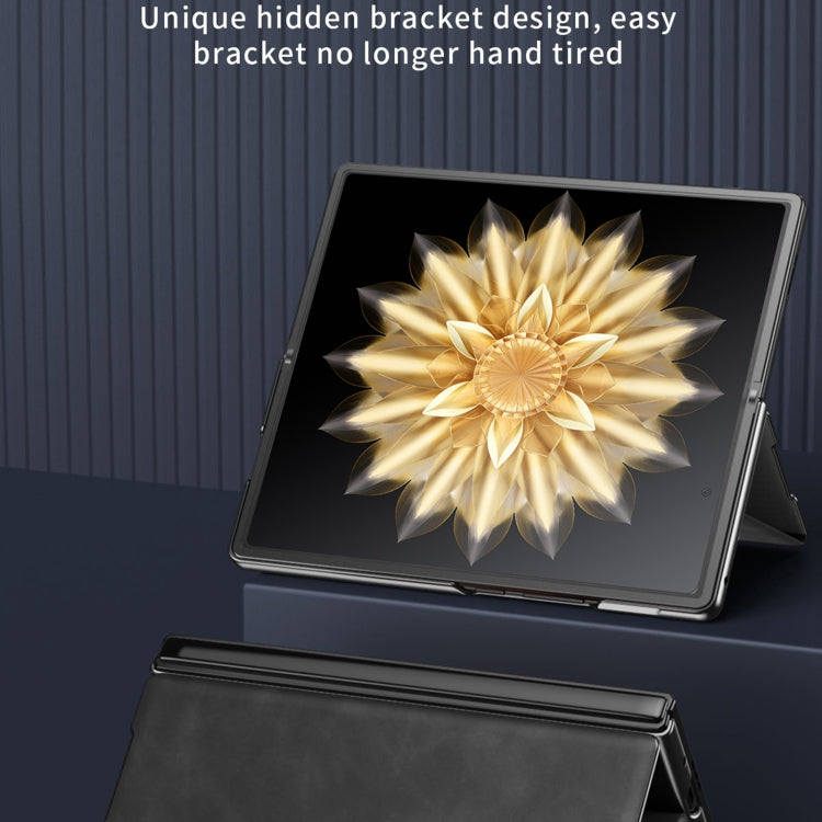 For Honor Magic V2 Celebrity Series Napa Texture Shockproof Phone Leather Case(Black) - Honor Cases by PMC TechLife | Online Shopping South Africa | PMC TechLife | Buy Now Pay Later Mobicred