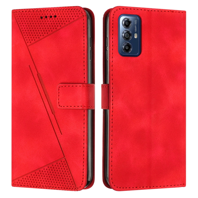 For Motorola Moto G Play 2024 Dream Triangle Leather Phone Case with Lanyard(Red) - Motorola Cases by PMC Jewellery | Online Shopping South Africa | PMC Jewellery | Buy Now Pay Later Mobicred